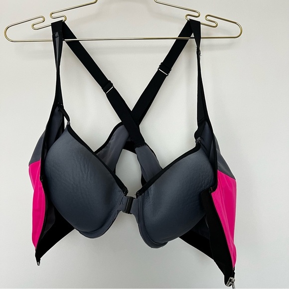 VSX Knockout Front-Close Sports Bra High Impact Color-Block Sports Top Size 38DD - Picture 8 of 9